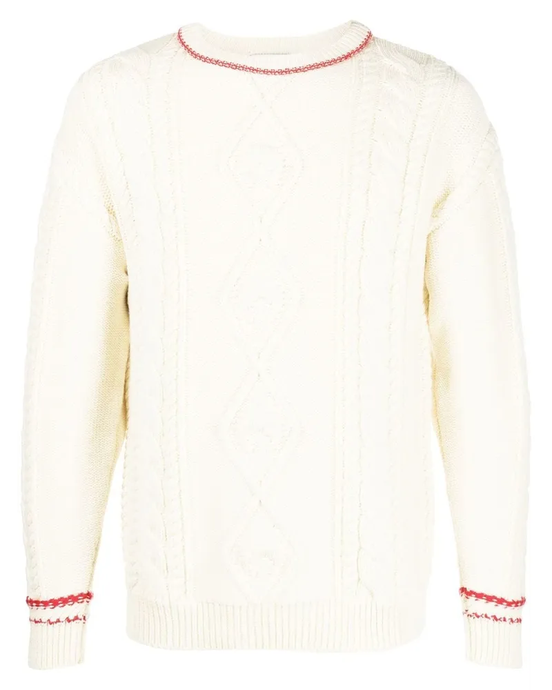 Marine Serre Pullover mit Zopfmuster - Nude Nude