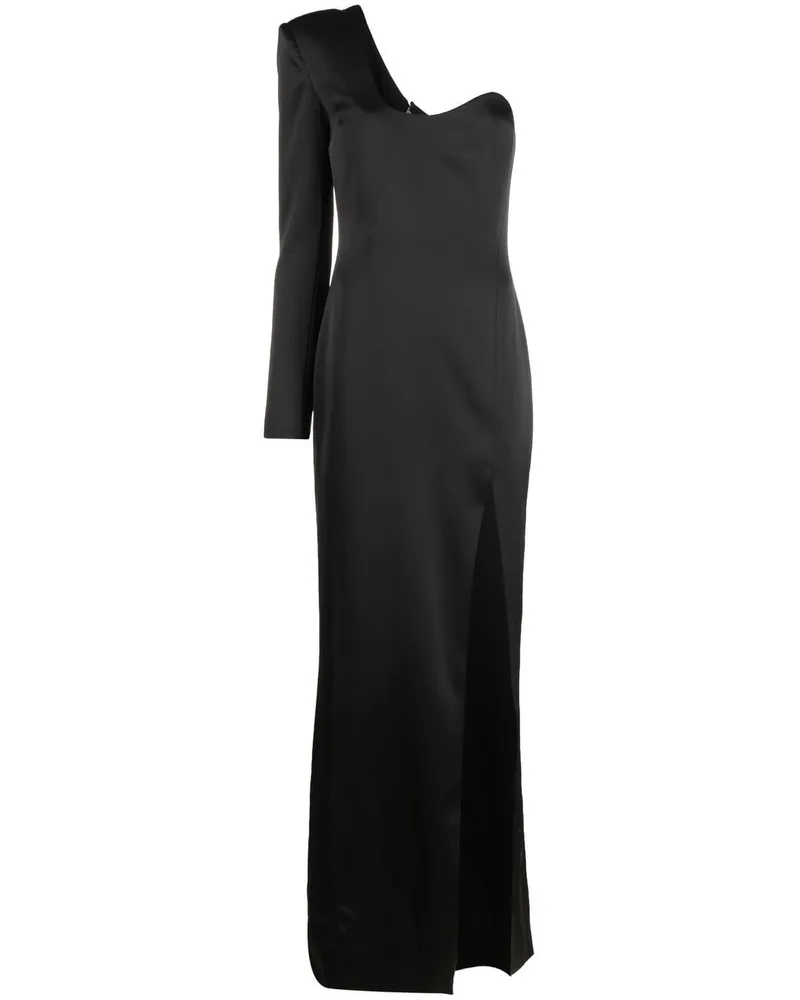 Genny One-Shoulder-Abendkleid Schwarz