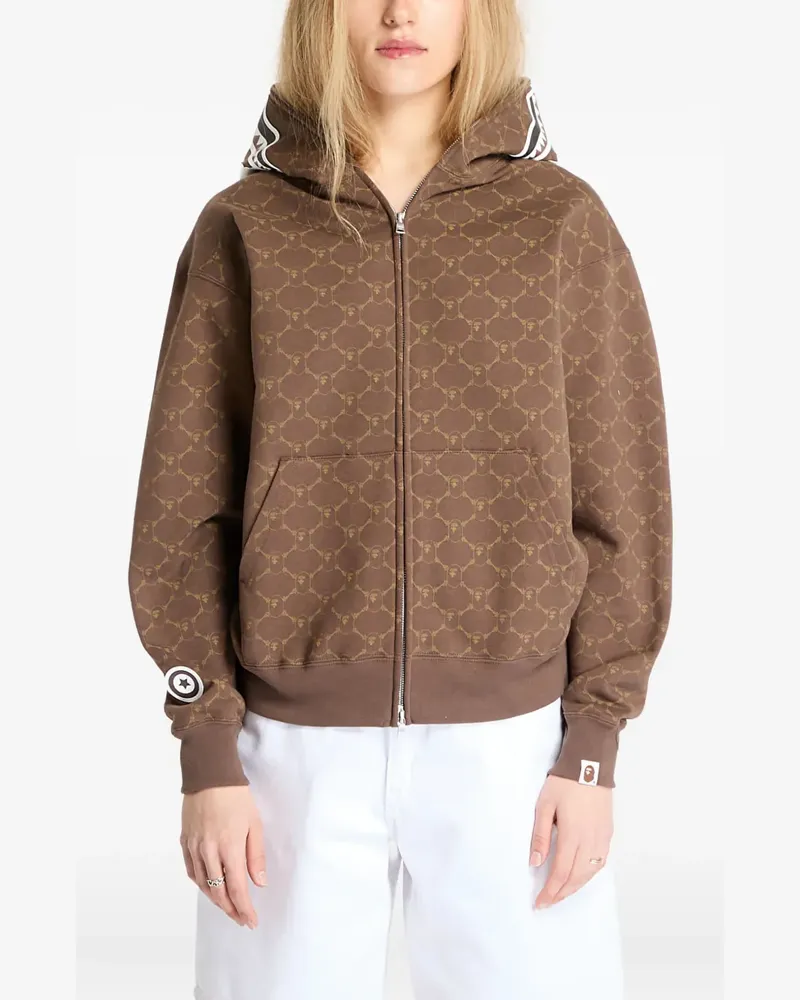 BAPE monogram hoodie - Braun Braun