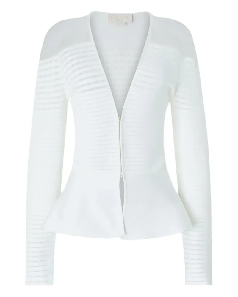 Genny Cardigan mit Schößchen - Weiß Weiß