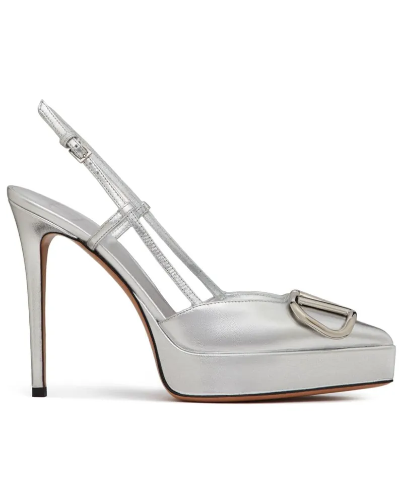 Valentino Garavani Pumps im Metallic-Look - Silber Silber
