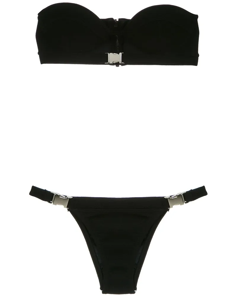 Amir Slama Bikini mit Schnallen - Schwarz Schwarz