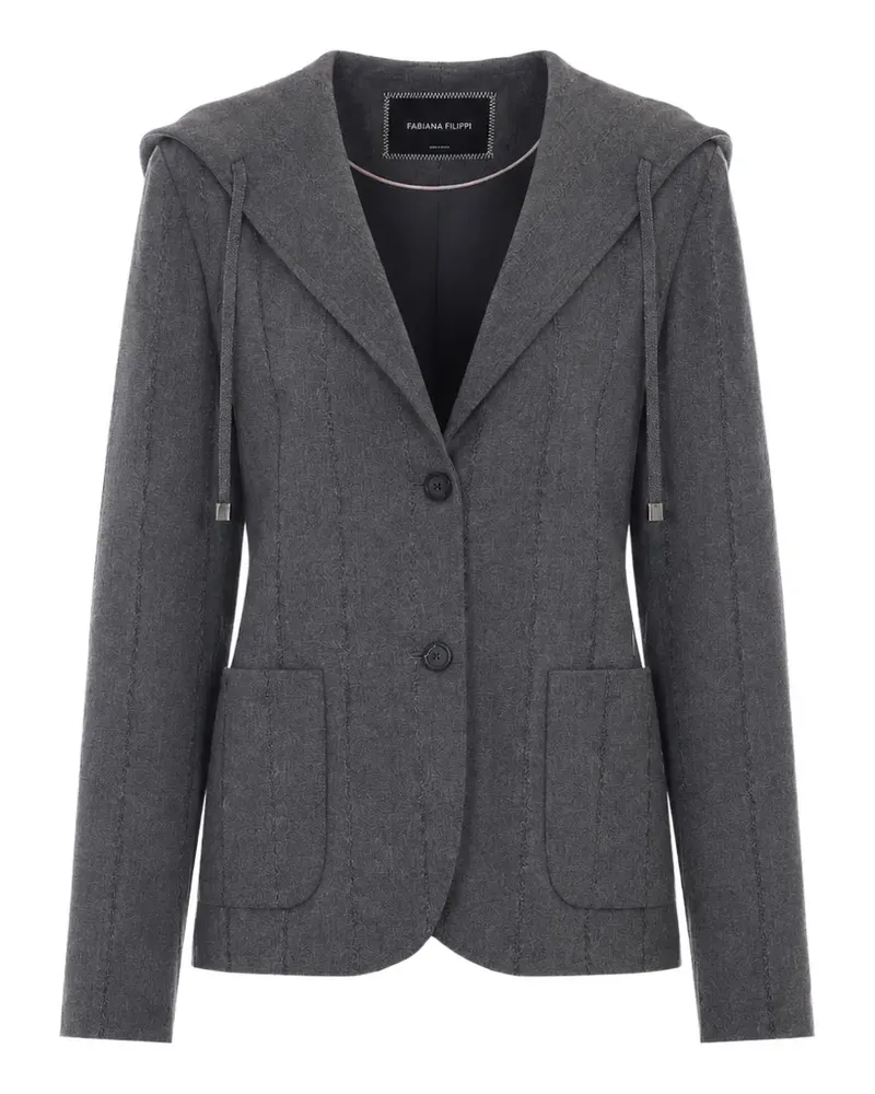 Fabiana Filippi Kapuzenjacke mit Knöpfen - Grau Grau