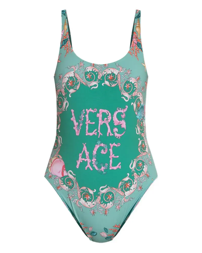 Versace Badeanzug mit Print - Grün Grün