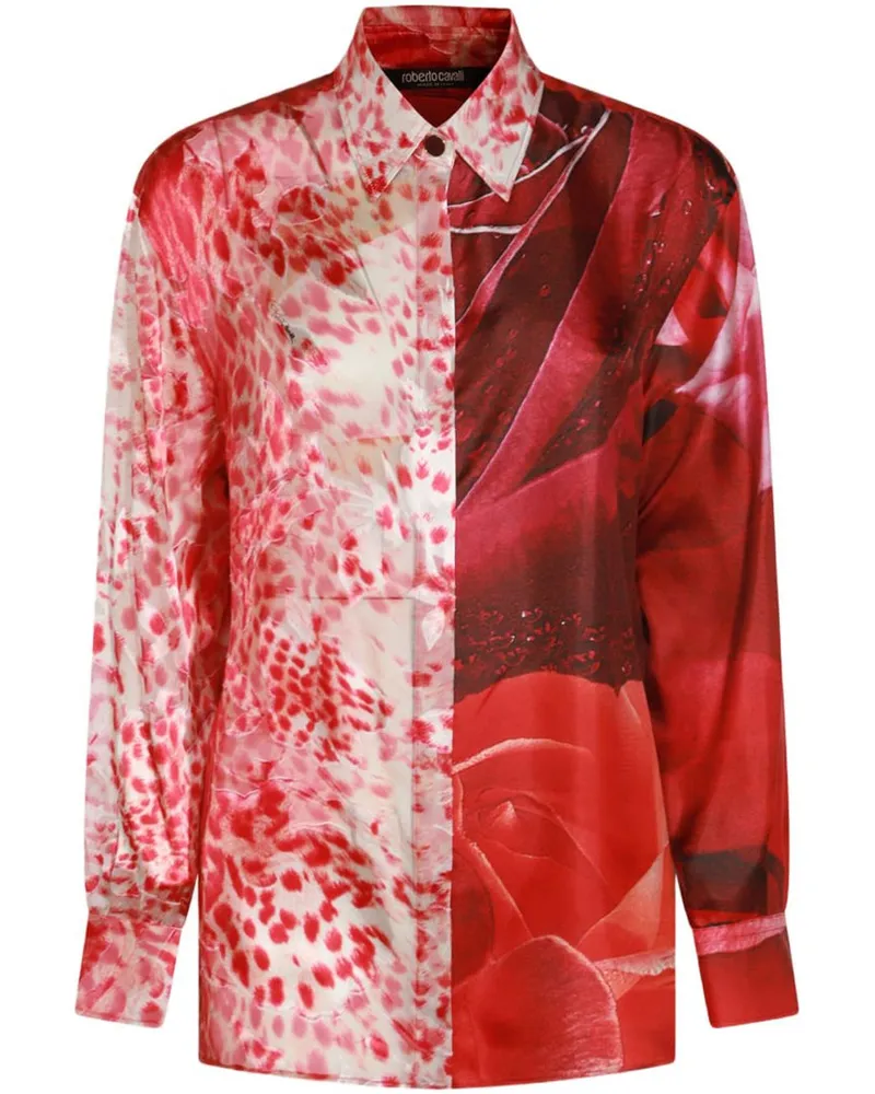 Roberto Cavalli Hemd mit Print-Mix - Rot Rot