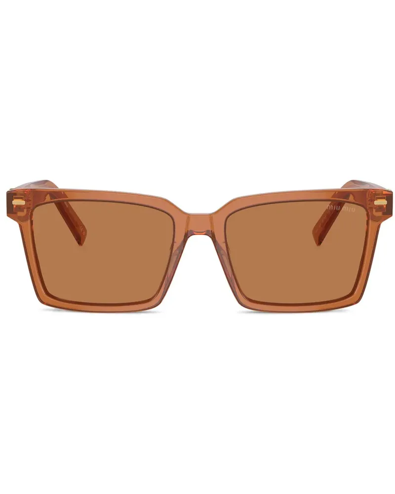 Miu Miu Sonnenbrille mit Logo - Braun Braun