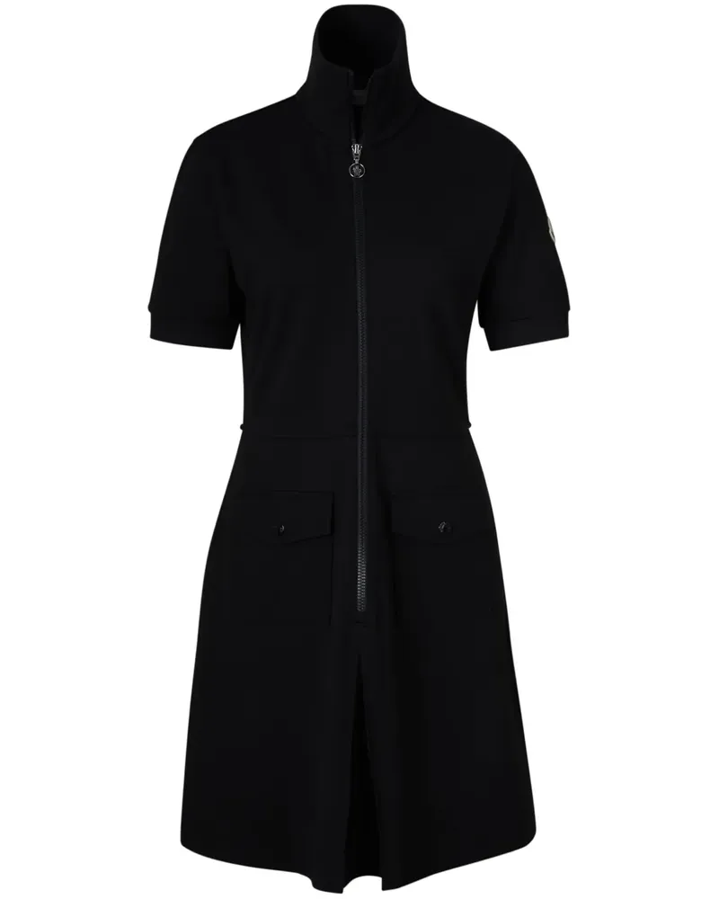 Moncler Minikleid mit Polokragen - Schwarz Schwarz