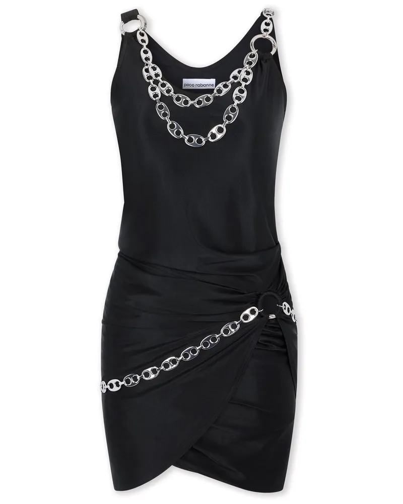 Paco Rabanne Minikleid mit Zierkette - Schwarz Schwarz