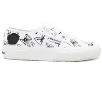 x Superga Canvas-Sneakers mit Schleifen-Print - Weiß