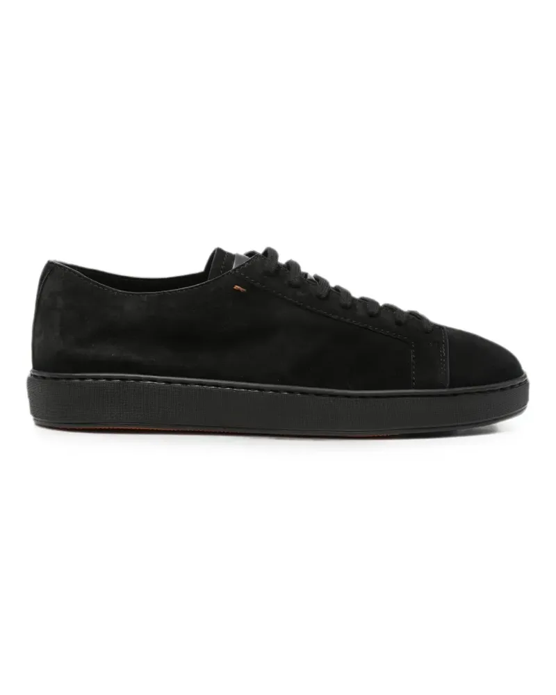 Santoni Damps Sneakers aus Wildleder - Schwarz Schwarz