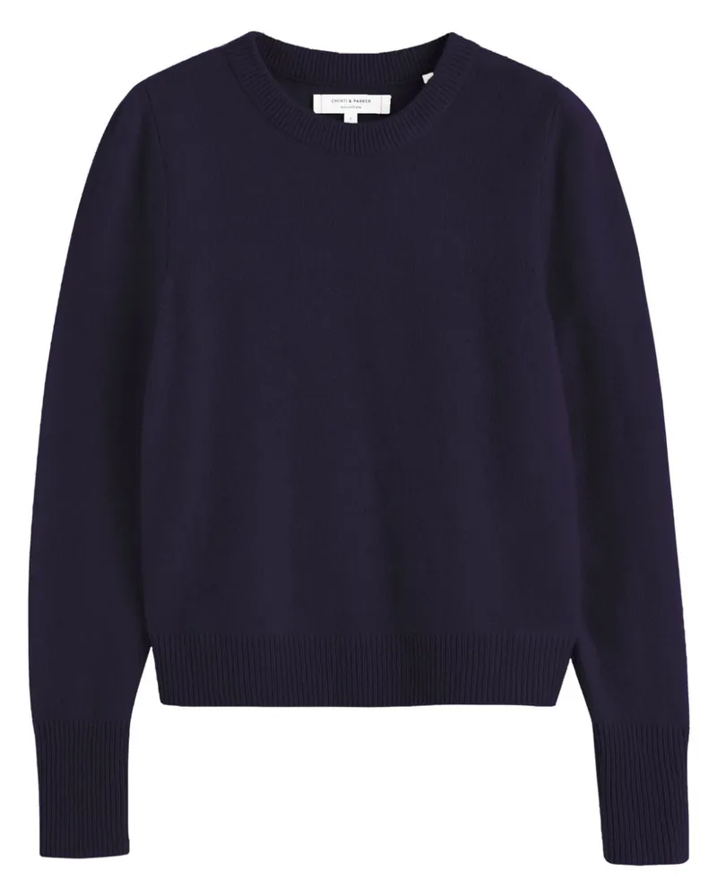 Chinti & Parker The Crop Pullover aus Kaschmir Blau