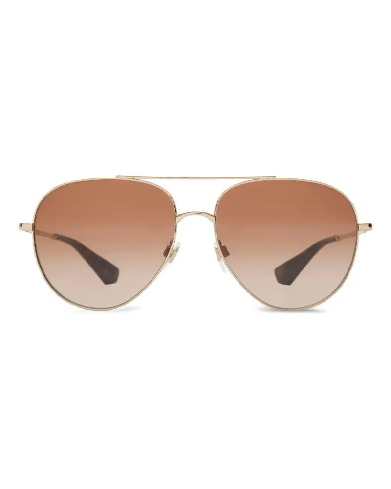 Burberry metal Check pilot sunglasses - Gold Gold