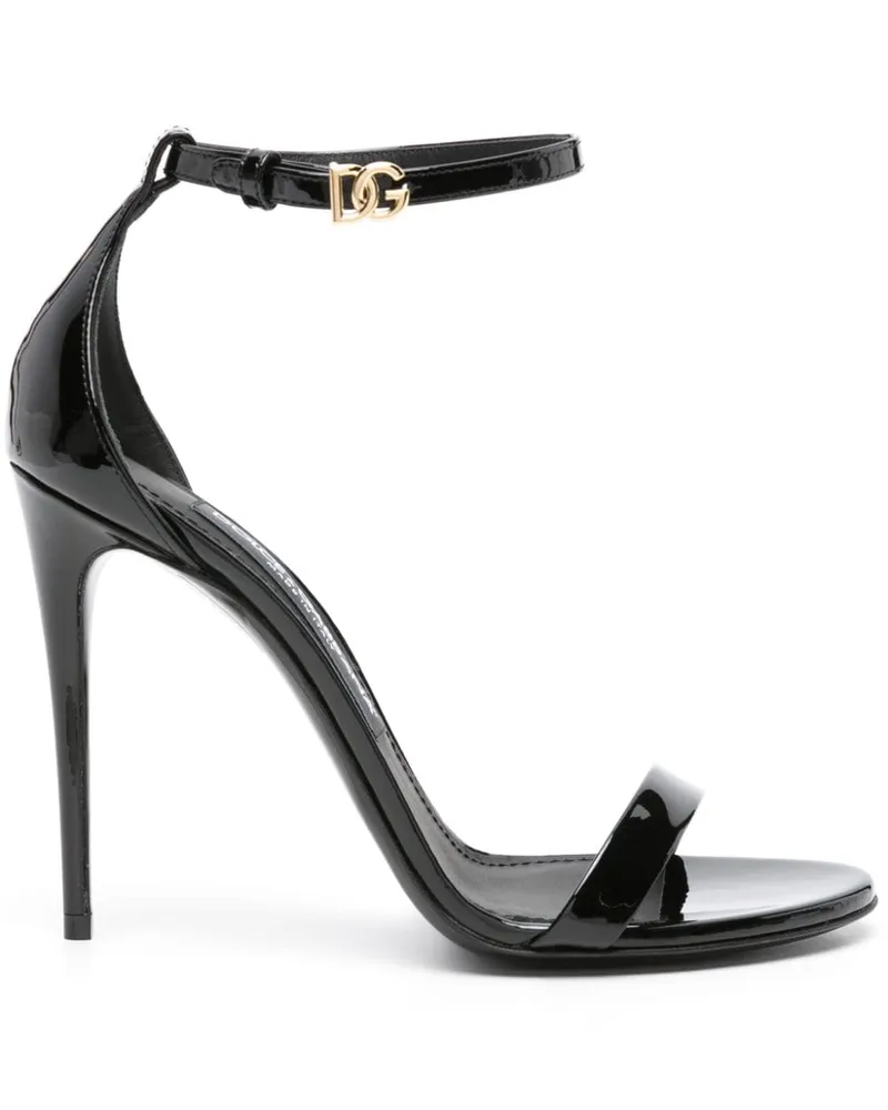 Dolce & Gabbana Sandalen aus Leder 105mm - Schwarz Schwarz
