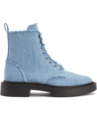 Giuseppe Zanotti Adric Schnürstiefel im Jeans-Look Blau