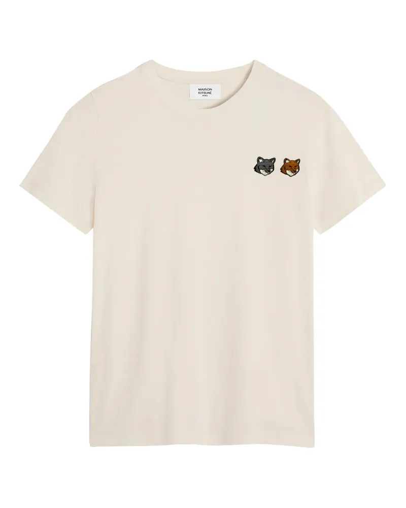 Kitsuné T-Shirt mit Double Fox-Patch - Nude Nude