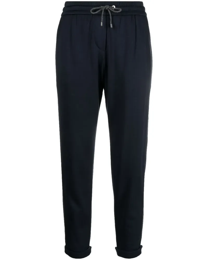 Brunello Cucinelli Cropped-Hose mit Kordelzug - Blau Blau