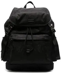 Versace Neo Nylon Rucksack aus Jacquard Schwarz