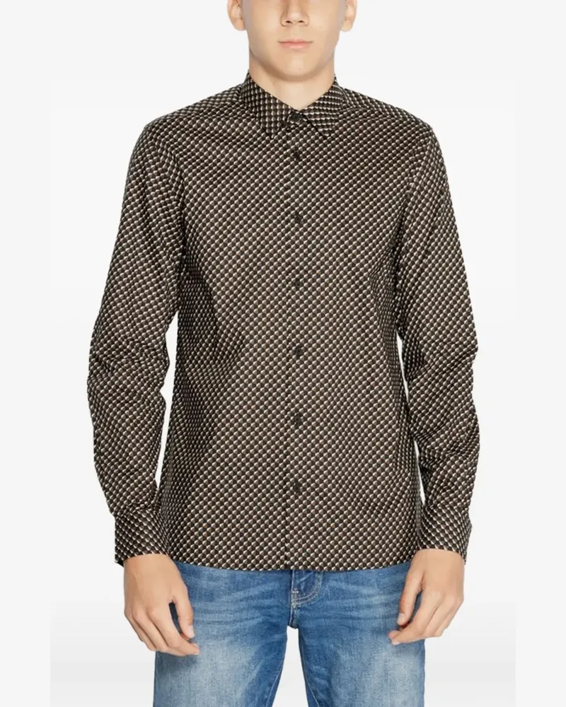 Antony Morato geometric-print cotton shirt - Schwarz Schwarz
