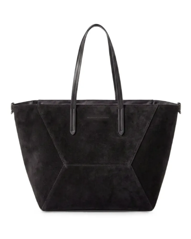 Brunello Cucinelli Handtasche aus Wildleder - Schwarz Schwarz
