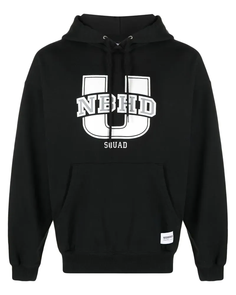 Neighborhood Hoodie mit Logo-Print - Schwarz Schwarz
