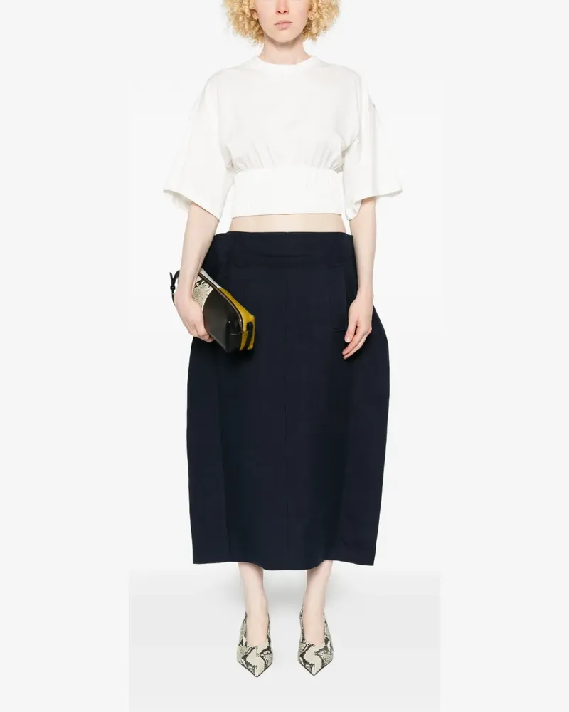 KHAITE front-pocket midi skirt - Blau Blau