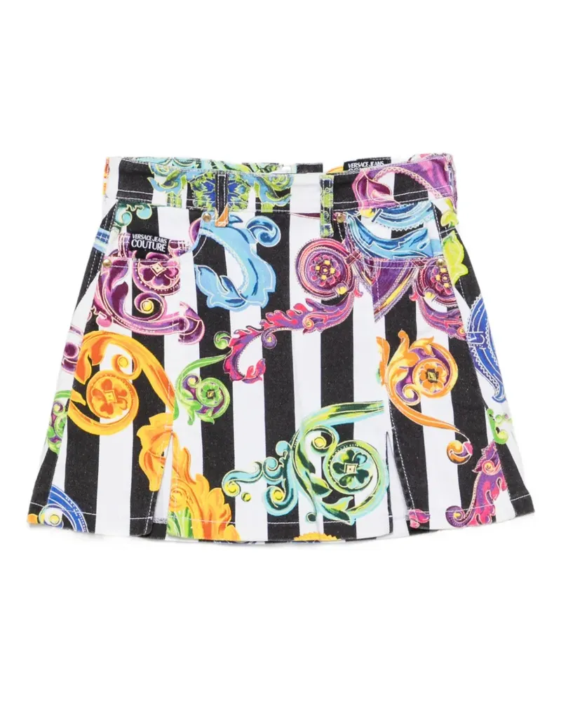 Versace Jeans Minirock mit Barock-Print - Weiß Weiß
