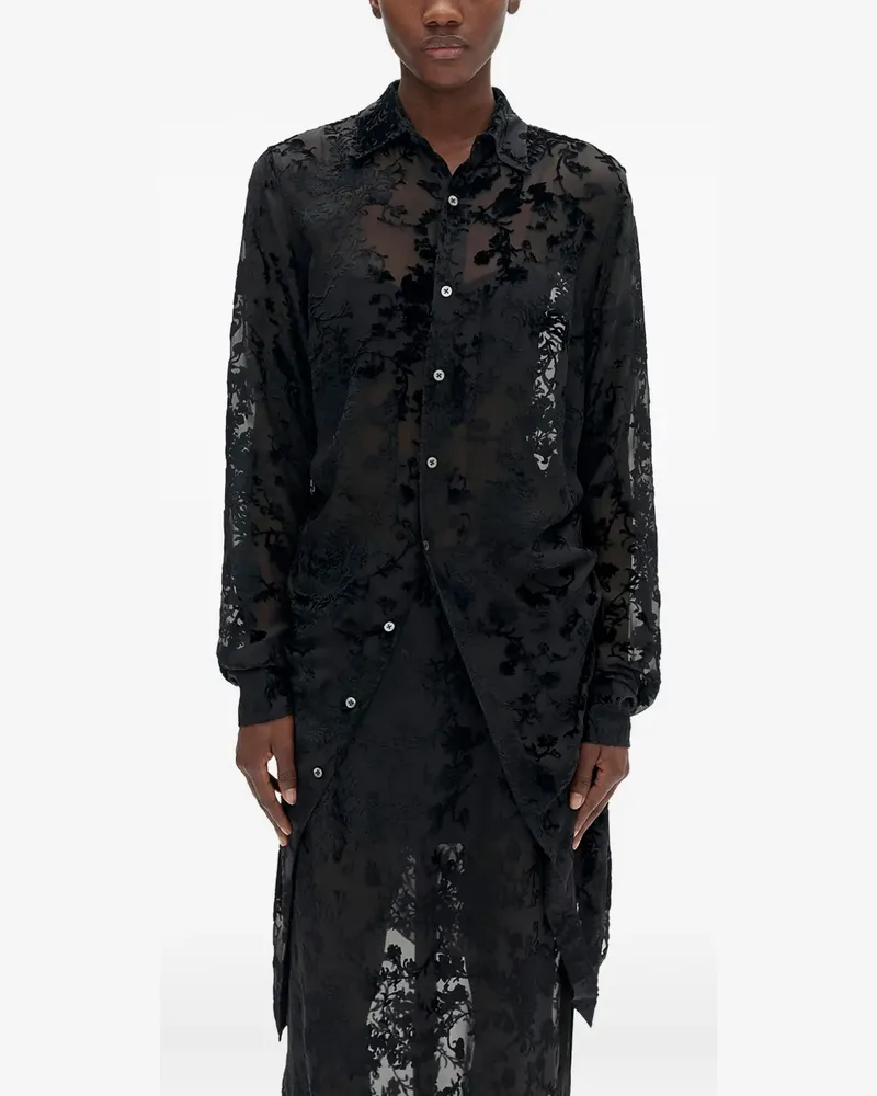 Ann Demeulemeester Rada Dèvorè shirt - Schwarz Schwarz
