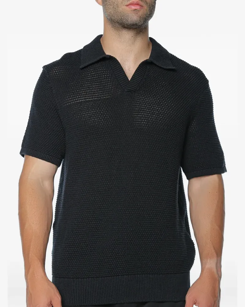 Michael Kors Johnny Poloshirt mit strukturiertem Kragen - Schwarz Schwarz