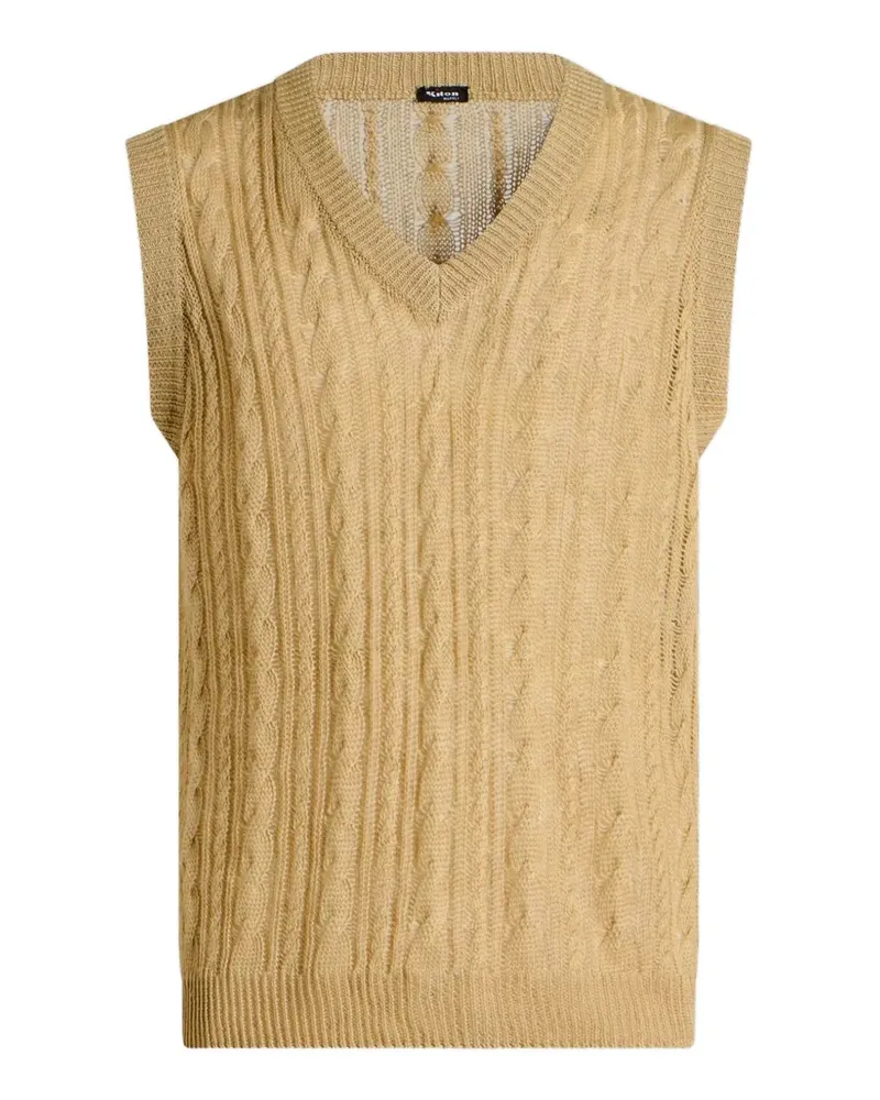 Kiton Pullunder mit Zopfmuster - Nude Nude