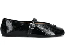 Ballerinas aus Lackleder mit Schnalle - Schwarz