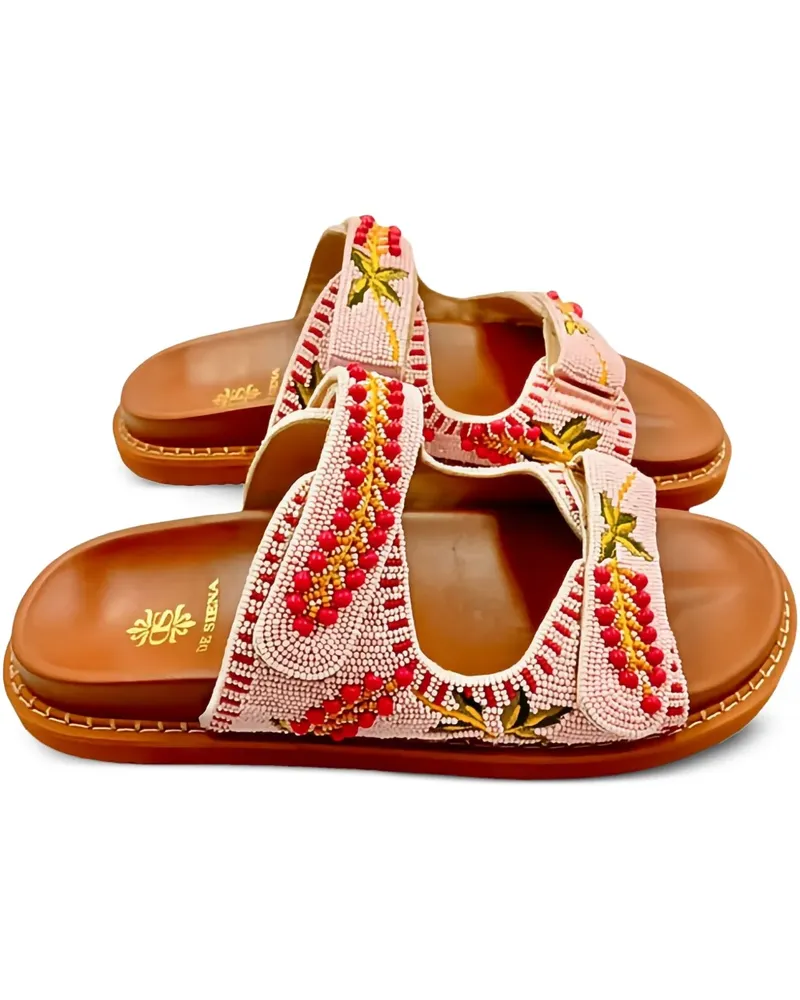 DE SIENA Slipper mit Perlenstickerei - Rosa Rosa