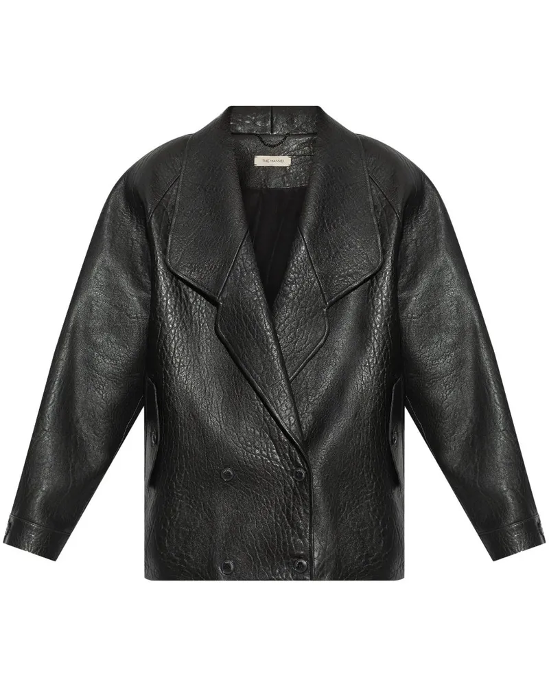 THE MANNEI Tahlee Lederjacke Schwarz