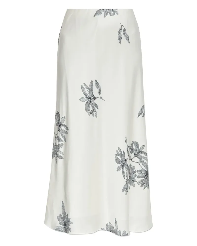By Malene Birger floral-print slip midi skirt - Weiß Weiß