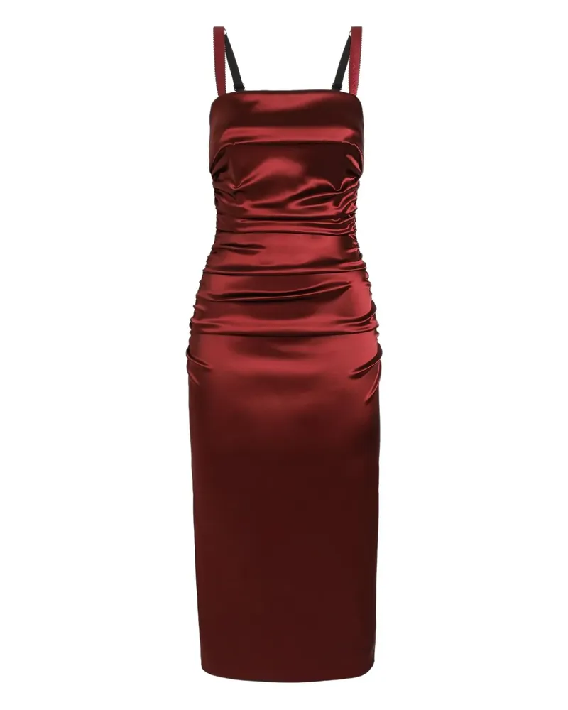 Dolce & Gabbana Midikleid aus Satin - Rot Rot
