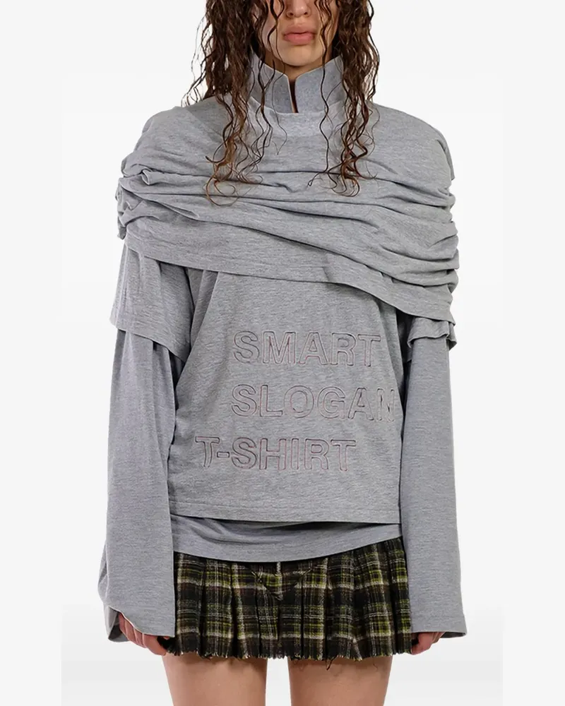 Natasha Zinko Drapiertes Langarmshirt - Grau Grau