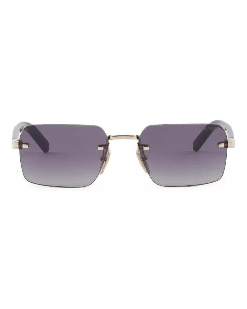 Prada Sonnenbrille mit ikonischem Metall-Schild - Gold Gold