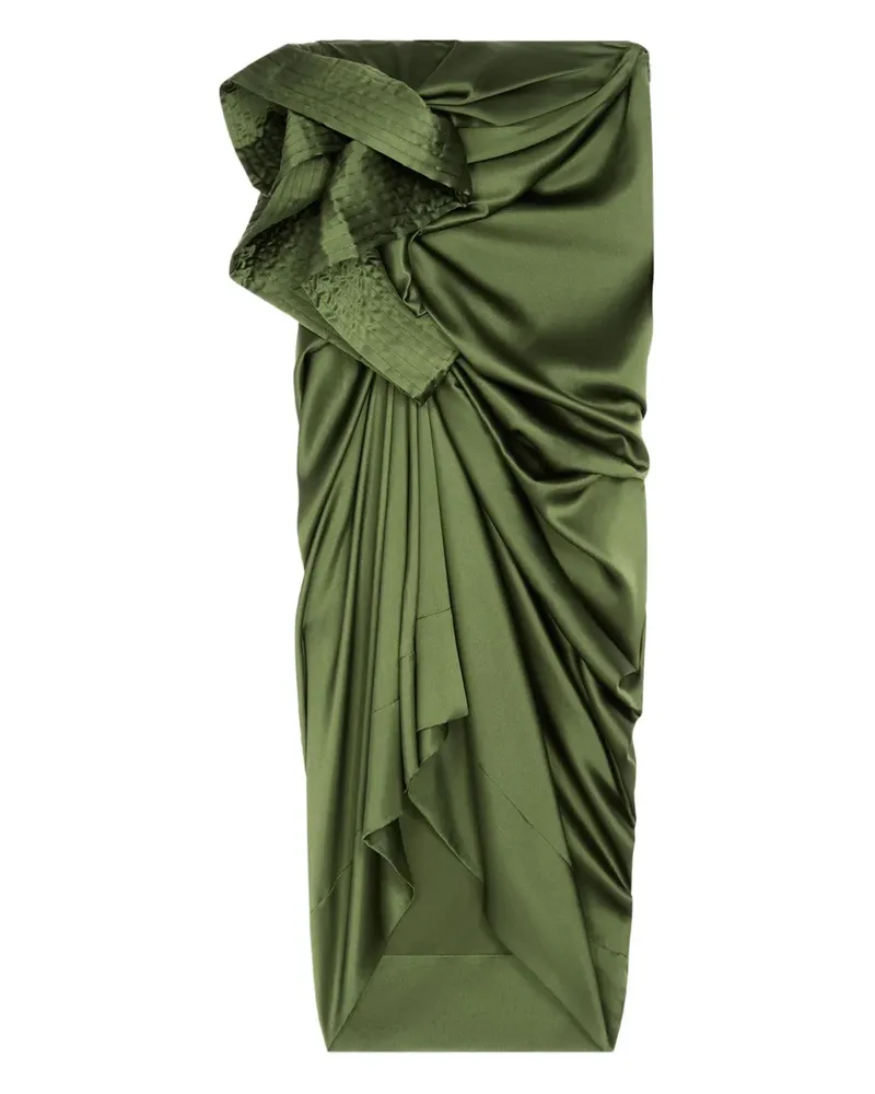 Dries van Noten Drapierter Midirock - Grün Grün