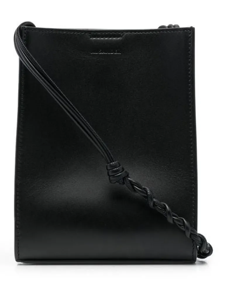 Jil Sander Schultertasche mit geflochtenem Riemen - Schwarz Schwarz