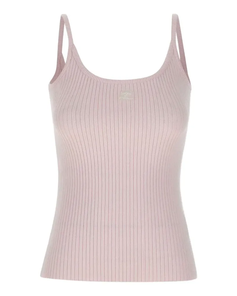 Courrèges Reedition ribbed-knit top - Rosa Rosa