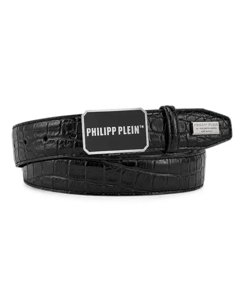 Philipp Plein PP Cocco Ledergürtel - Schwarz Schwarz