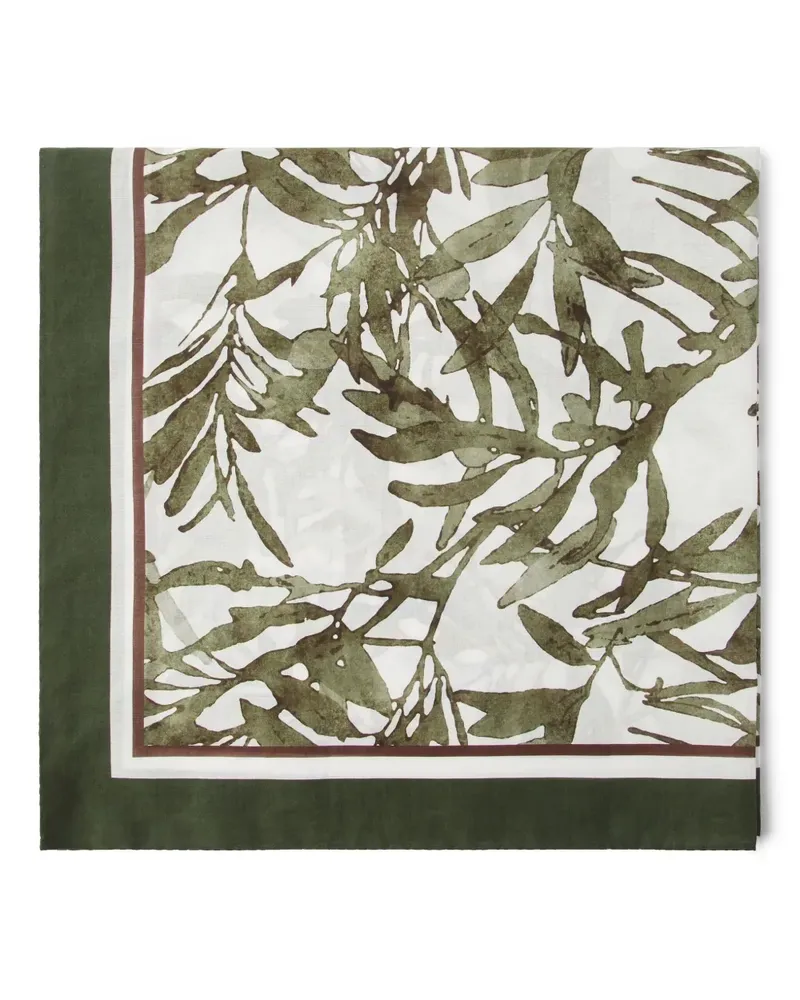 Brunello Cucinelli Schal mit Blumen-Print - Grün Grün