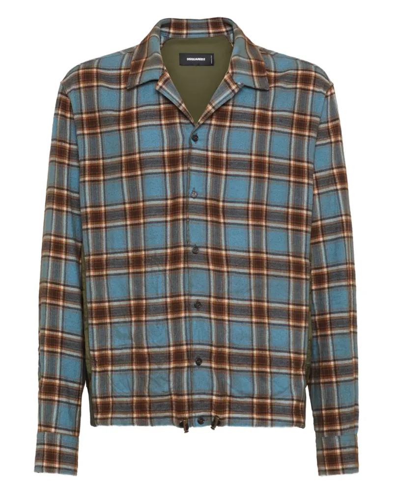 Dsquared2 Kariertes Hemd mit Kordelzug - Blau Blau