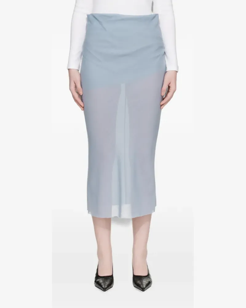 Rier bias-draped midi skirt - Blau Blau