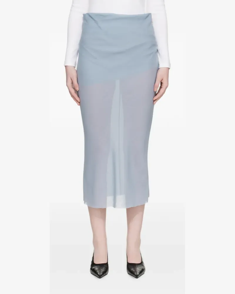 Rier Drapierter Midirock - Blau Blau