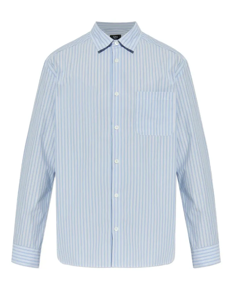 A.P.C. Gestreiftes Hemd - Blau Blau