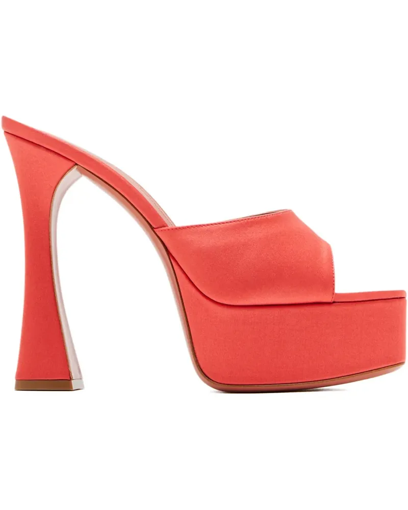 Amina Muaddi 140mm satin platform sandals - Orange Orange