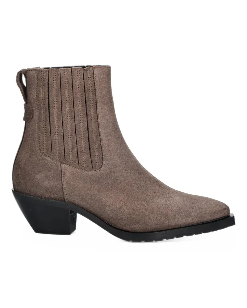 AllSaints suede pleated ankle boots - Braun Braun