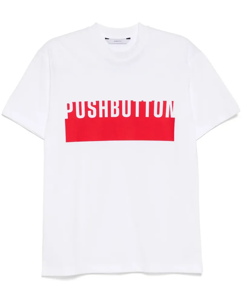 pushBUTTON T-Shirt mit Logo-Print - Weiß Weiß