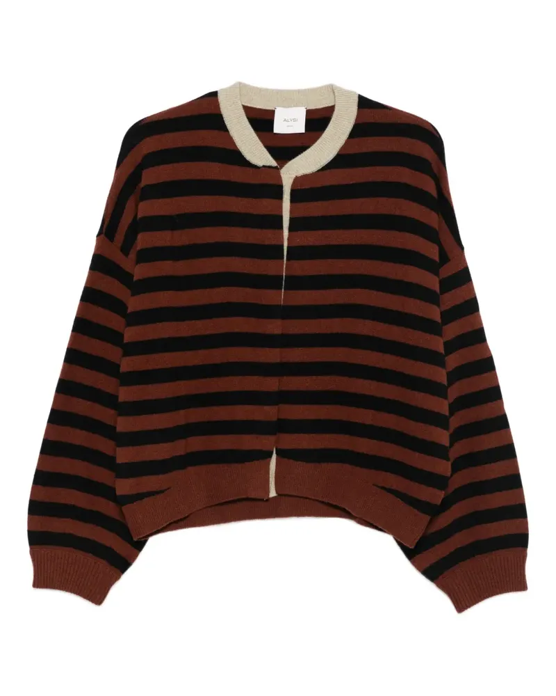 ALYSI Gestreifter Cardigan - Braun Braun