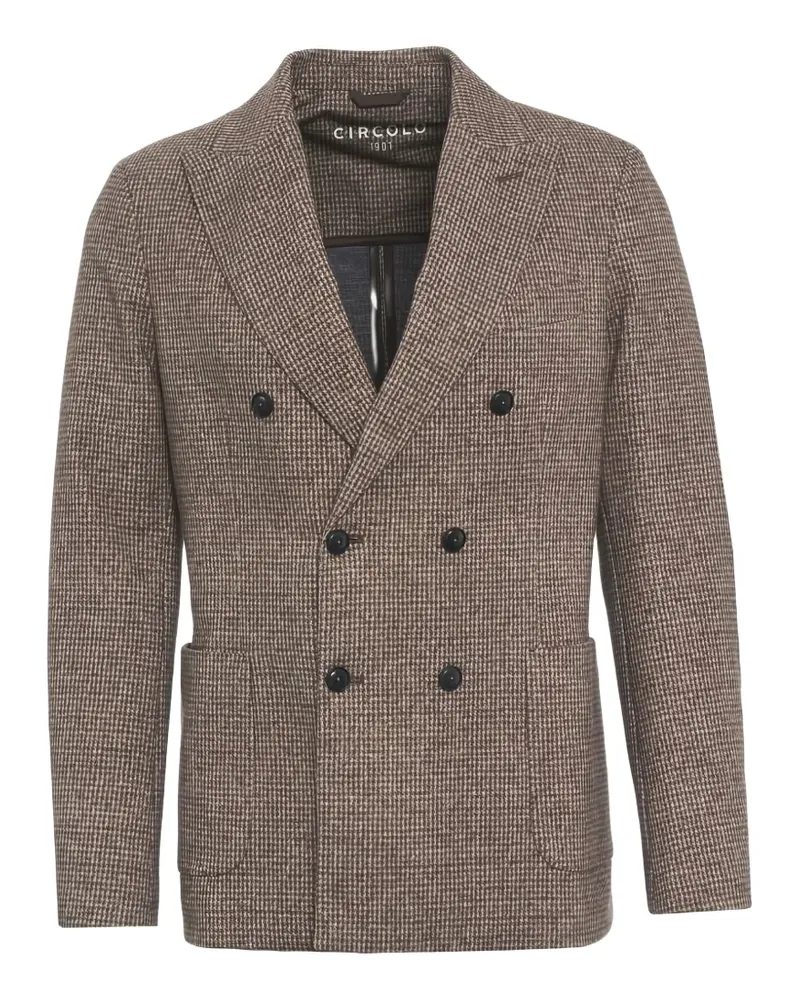 CIRCOLO 1901 double-breasted houndstooth blazer - Braun Braun